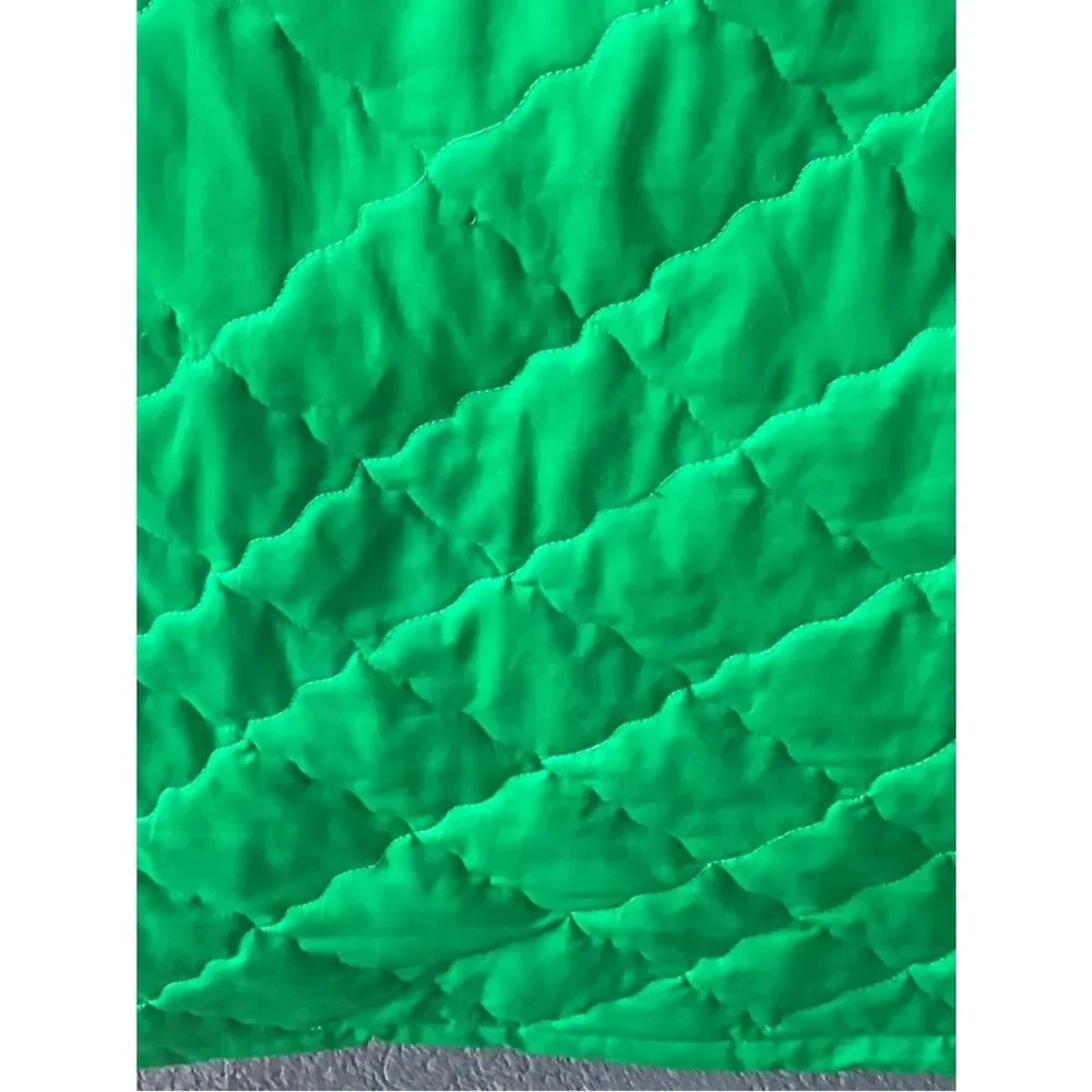 NWT Hand Crafted Green and White Bright Quilt